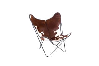 Lounge Chair Butterfly von Manufaktur Plus in Kuhfell